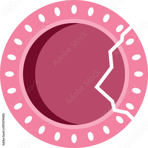 Broken contraceptive barrier showing contraception methods failure and risk