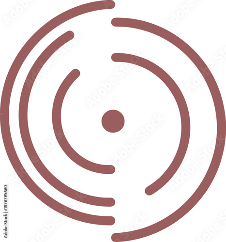 Minimalist spiral echo lines icon offset dub effect dual black grey vector clean modern International Reggae Day illustration design