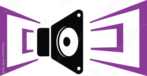 Minimalist speaker concentric rhythm lines icon offset bass vibe dual color vector clean modern International Reggae Day illustration design