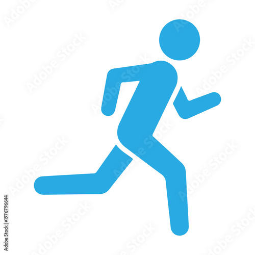 Foto Running Man Icon – Fitness Exercise Vector for Workout, Sport and Active Lifesty