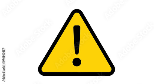 A warning sign with an exclamation mark is shown clearly in closeup