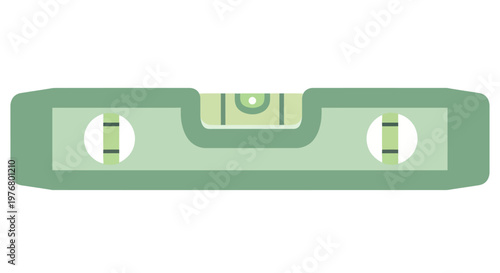 Green Spirit Level Tool on White Background - Precision Measurement Instrument