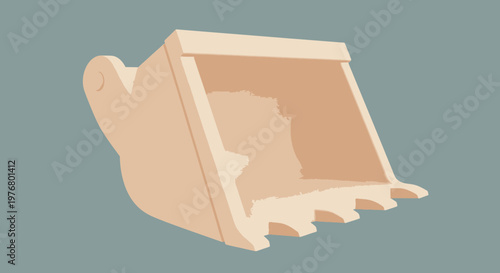 Excavator Bucket Closeup, Construction Equipment Part, Digging Tool, Heavy Machinery