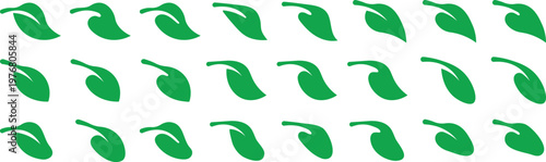 Green leaf icons. Leaves icon elements design for natural, eco. Set of green leaf icons. Leaves of trees and plants. Green leaf ecology icon
