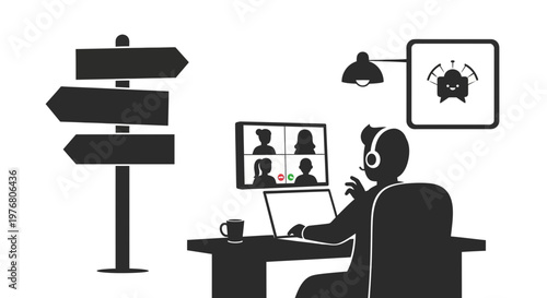 Remote Professional Working from Home and Video Conferencing