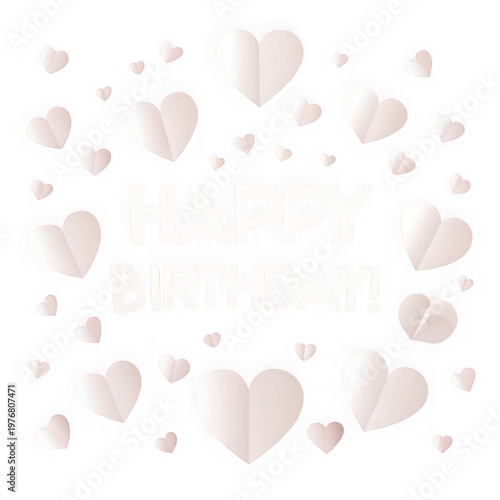 A large group of pink hearts on a white background