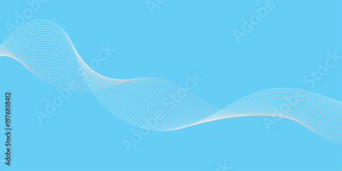 Abstract blue wave background with smooth flowing lines and clean minimal modern design.