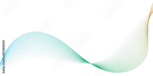 Abstract green blue wave background with smooth gradient flowing lines and modern design.