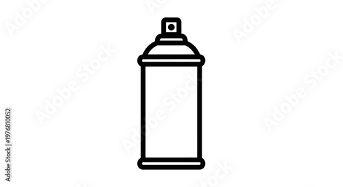 Black and white aerosol spray can outline for artistic projects and design