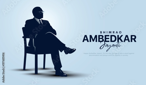 Vector illustration of 14 April celebrated as Ambedkar Jayanti, social media template design.