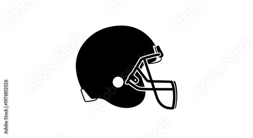 American Football Helmet Side View Illustration.