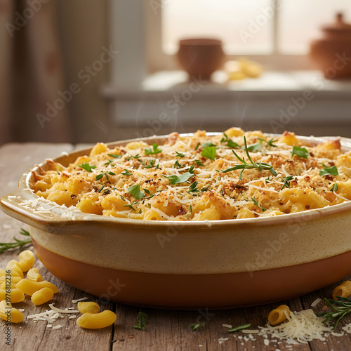 Macaroni and cheese with herbs
