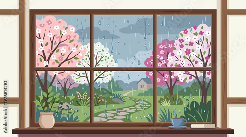 Colorful plants on a window sill.