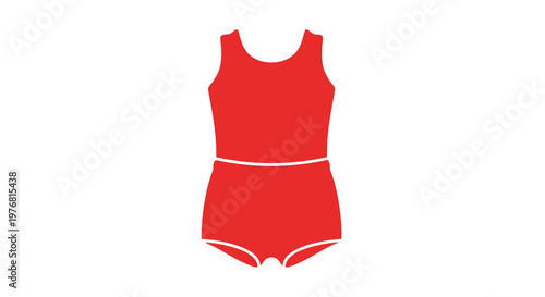 Red Womens Tank Top and Shorts Outfit.