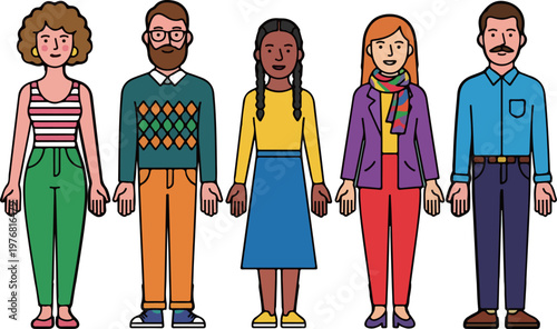 Diverse Group of People Illustration