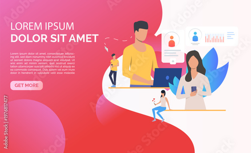 Man and woman texting messages to each other and sample text