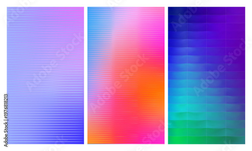 Set of ribbed glass texture backgrounds