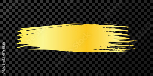 Gold brush stroke on white background