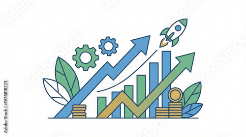 Business Growth Success Finance Concept.