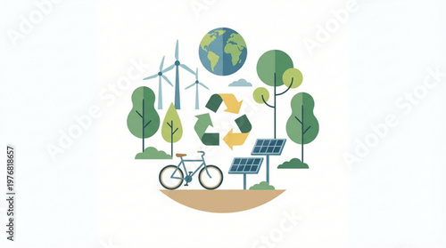 Eco friendly bicycle with solar panel.