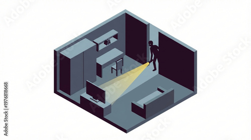 Man standing in a gray room.