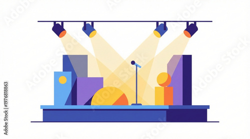 Person Stands on a Stage.