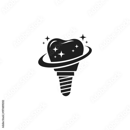 A magical tooth emerges from a striped cone surrounded by stars in space.