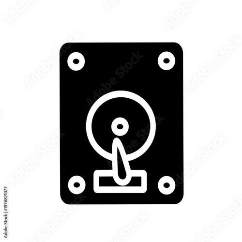 HDD vector icon. Hard drive disk symbol. Vector graphic, not Artificial Intelligence, logo illustration. Replaceable vector design.