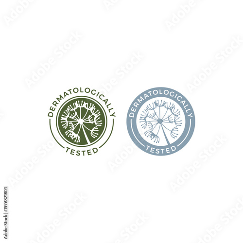 Dermatologically Tested Product Labels with Dandelion Floral Symbol for Sensitive Skin
