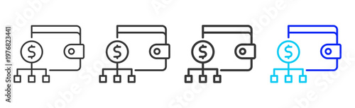 stakeholder budget Set Collection Outline Style For Insurance With Multiple Thickness Variations Editable Vector Icon Pack Clean Modern Finance Savings Protection Kit