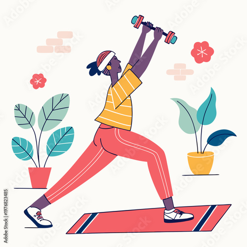 Home Workout Fitness Concept