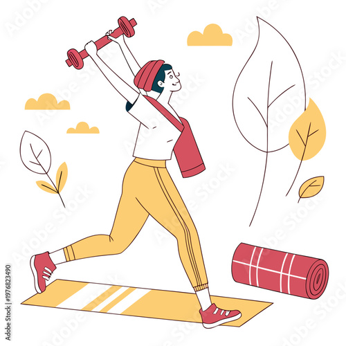 Home Workout Fitness Concept