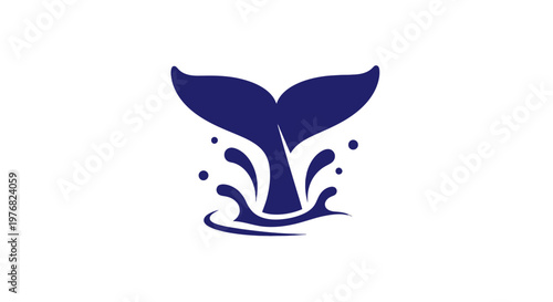 Whale Tail Logo Design Element.