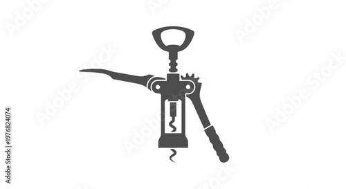 Corkscrew with Lever and Knife Attachment.