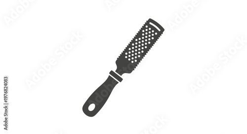 Black kitchen grater with handle isolated.