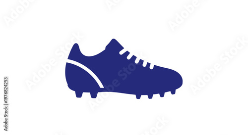 Blue Football Boot with White Laces.