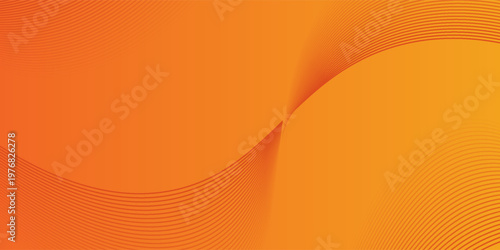 Abstract glowing wave lines on orange background. Dynamic wave pattern. Modern flowing wavy lines. Futuristic technology concept. Suit for banner, poster, cover, brochure, flyer, website