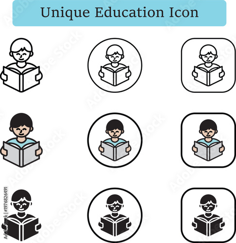 Unique Education Icon Set