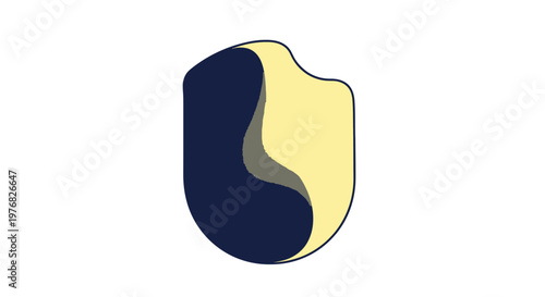 Yin Yang Symbol with Dark Blue and Yellow.