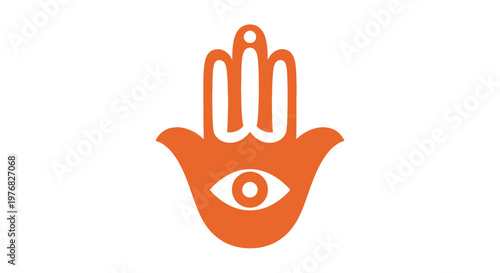 Hamsa Hand Symbol with Eye Icon.