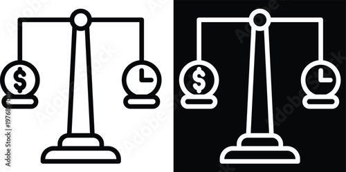 tradeoff Two-tone version in black and white background