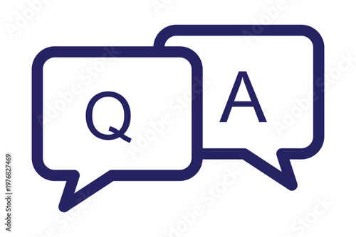 Questions and answers icon flat illustration set logo