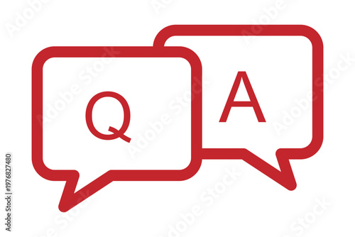 Questions and answers icon flat illustration set logo