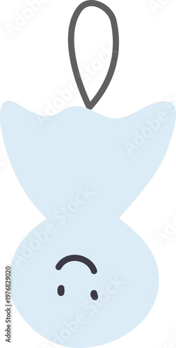 逆さまのてるてる坊主（雨乞い）のイラスト