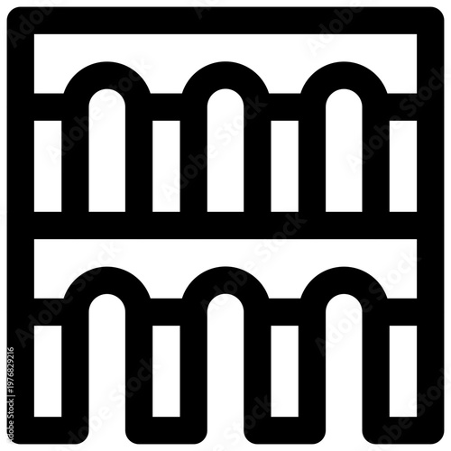 Aqueduct. Editable stroke vector icon.
