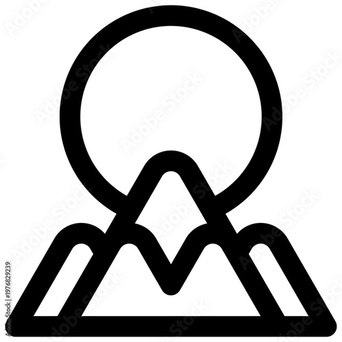 Pyrenees. Editable stroke vector icon.