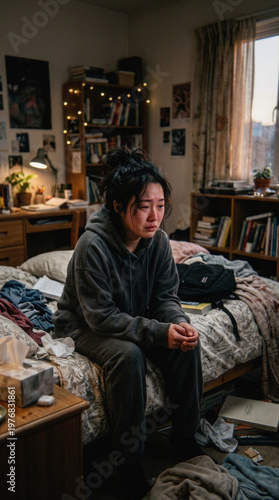 Uczucie zmęcznia po ciężkim dniu. Słodki sen po wyczrpującym dniu. Śpiąc z wyczerpania.