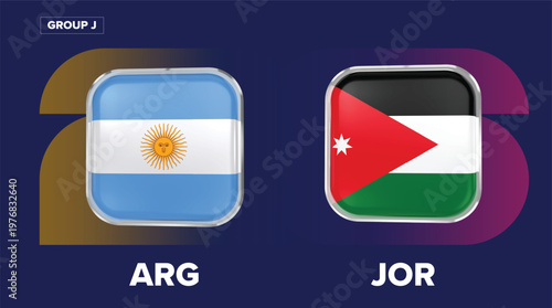 Argentina vs Jordan Flags - Group J, World Cup 2026