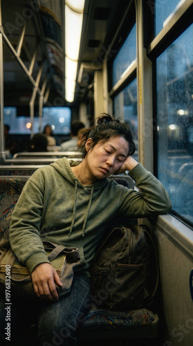 Uczucie zmęcznia po ciężkim dniu. Słodki sen po wyczrpującym dniu. Śpiąc z wyczerpania.