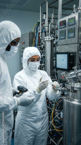 Labolatorium wysokich technologii. Precyzyjne pomiary i badania. Naukowcy posługujący się najnowszą aparaturą.